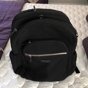 Vera Bradley large black quilted back pack